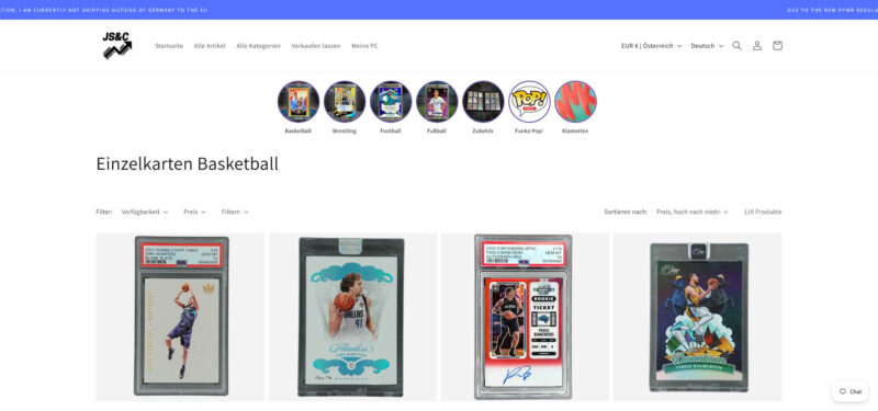 Janniks Sports and Cards Online Basketballkarten kaufen
