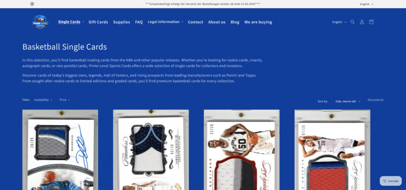 Baskeballkarten Einzelkarten online kaufen bei primelevelsportscards