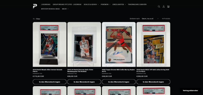 Basketballkarten online kaufen bei Pushdich